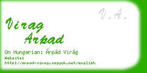 virag arpad business card